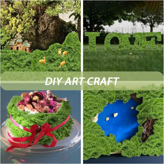 Fake Green Moss for Crafts 10.6 Oz Decorative Artificial Moss for Crafts Decorative Faux Moss Table Centerpieces Wedding Party Decor Fairy Garden Floral DIY {5}