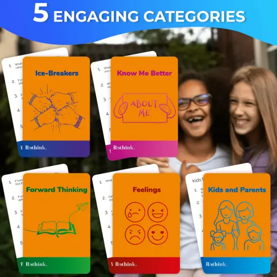 Rethink!: Conversation Starters for Kids | 100 Conversation Cards Family Pack {3}