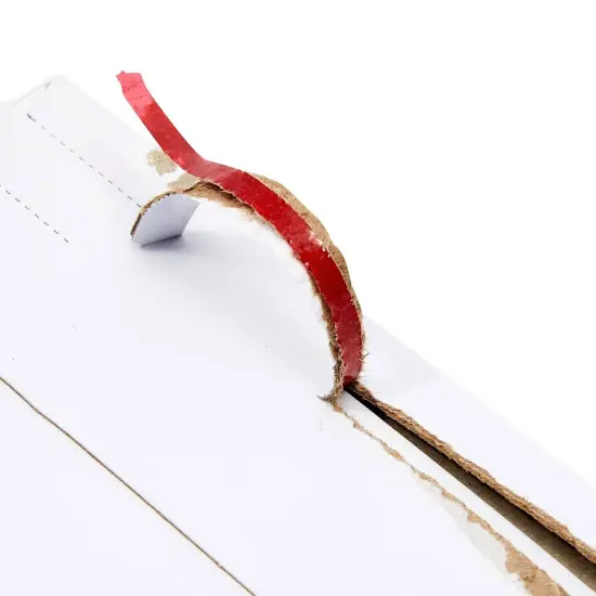 100 Pack 6.5 x 4.5 Inch Rigid Mailers with Self Sealing Flap, Bulk Stay Flat Cardboard Envelopes for Shipping Postcards, Photos (White) {7}