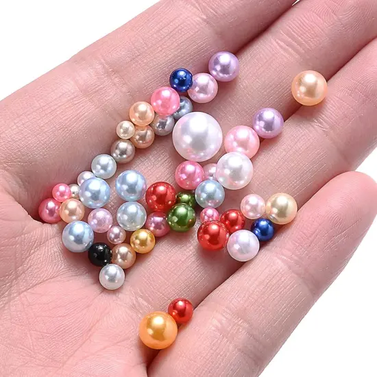 1000PCS No Hole Pearls, 3-8MM Mix Colors Round Beads for Crafts No Hole, Faux Pearls Beads for Nail Face Art,Vase Fillers,Table Scatter,Birthday Party Decoration {5}