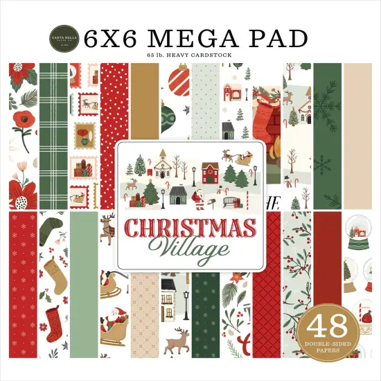 Carta Bella Double-Sided Cardmakers Mega Paper Pad 6"X6"-Christmas Village {1}