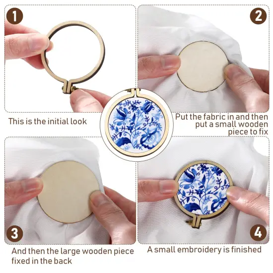 Mini Embroidery Hoops Adjustable Wooden Circle Cross Stitch Hoop Ring Bulk Round Embroidery for Art Craft Handy Sewing and Decoration(20 Pieces,2.2 x 2 Inch) {5}