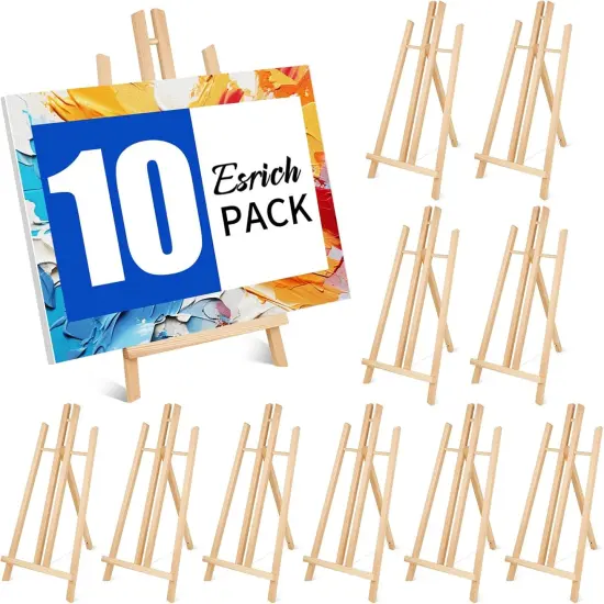 10pcs 17 Inch Tabletop Easels,Wood Easel for Painting {1}