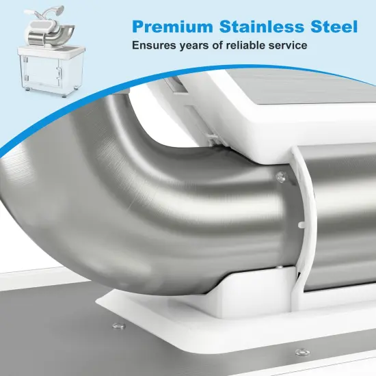 10 Gallon Storage Ice Crusher with Stainless Steel Dual Blades and Waterproof Safety Switch White {5}