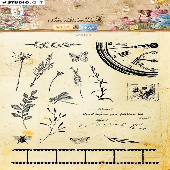 Studio Light Jenine's Mindful Art Wild & Free Clear Stamp-Nr. 672, Sprigs {2}