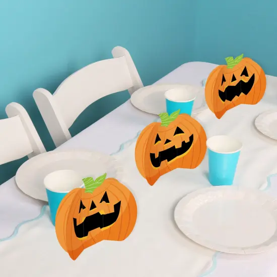 Big Dot of Happiness 3D Jack-O'-Lantern Halloween Centerpiece Table Decorations, Freestanding Halloween Decor, Pumpkin Party Centerpieces - 8 Count {6}