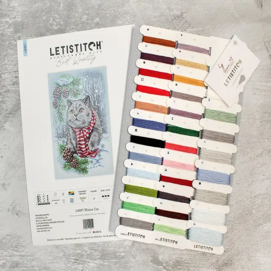 Winter Cat L8997 Counted Cross Stitch Kit {2}