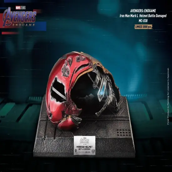 Avengers: Endgame Iron Man Mark 50 Helmet Battle Table Top Statue {6}