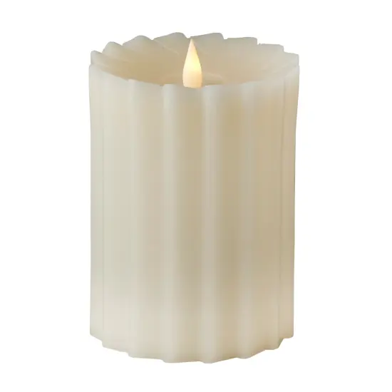 Christmas Sutton Fluted Motion Flameless Candle 4x6 Ivory {1}