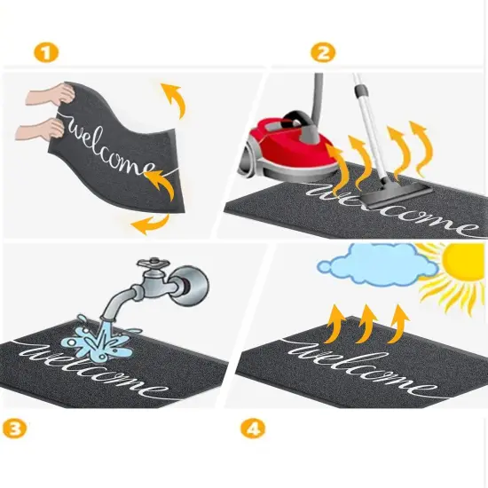 Door mat, Outdoor Indoor Welcome mat, Durable Non-Slip Easy to Clean Front Doormat, Entrance Rectangular Doormat {4}