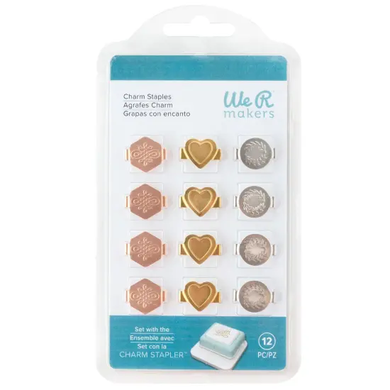 We R Charm Stapler Charm 12/Pkg-Metallic Multi Shape {2}