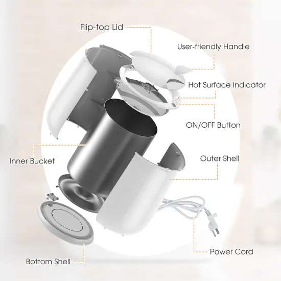 21 Liter Portable Spa Bathroom Bucket Towel Warmer with Fragrance Holder and Handle Gray {6}