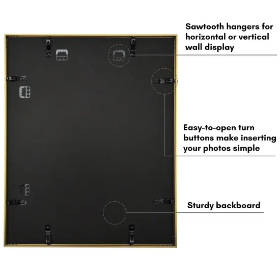 Americanflat Aluminum Picture Frame with Mat - Metal Photo Frame - Black Metal Molding Frame - Shatter Resistant Glass - Hanging Hardware {5}