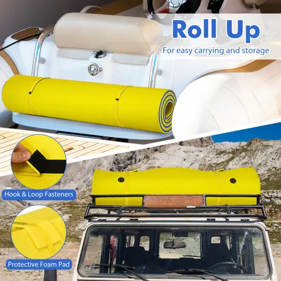 XPE Foam Water Pad with Rolling Pillow and 666.5 lbs Capacity Yellow {4}