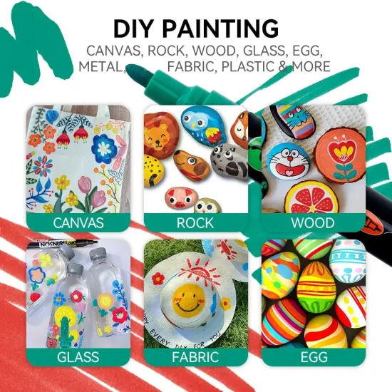 8 Colors Dual-tip Permanent Paint Markers Oil Based Waterproof {2}