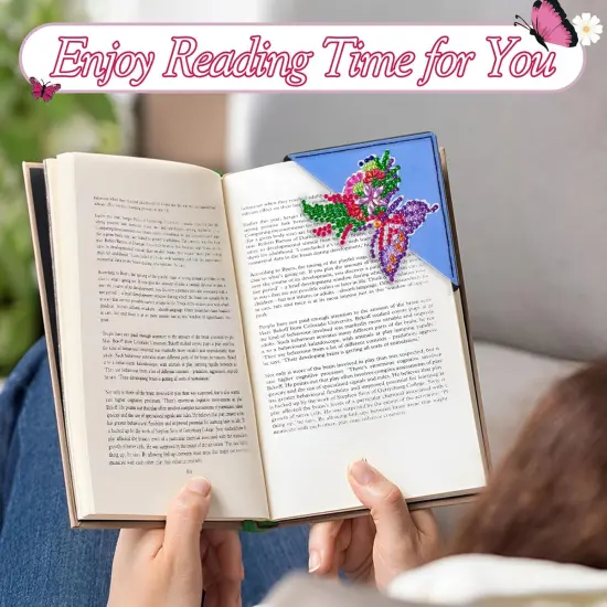 Diamond Painting Bookmarks, 8Pcs Butterfly Corner Bookmark Diamond Art Bookmarks for Book Lovers,DIY Diamond Painting Kits for Kids Adults（Butterfly） {4}