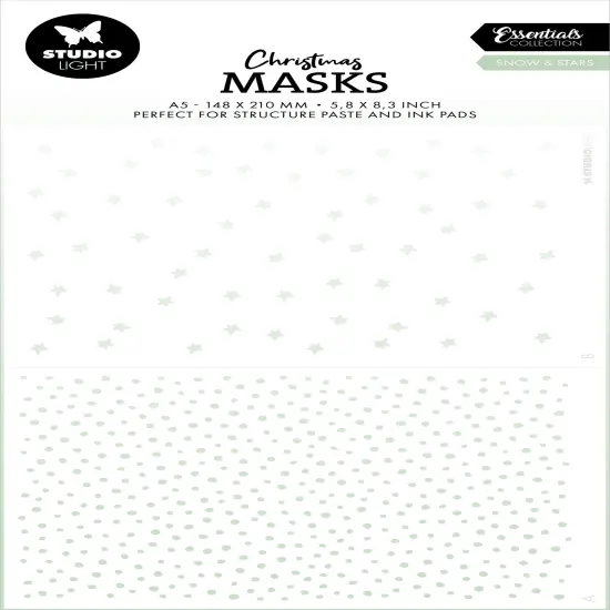 Studio Light Essentials 4.13"X5.83" Stencil-Nr. 290, Snow & Stars {1}