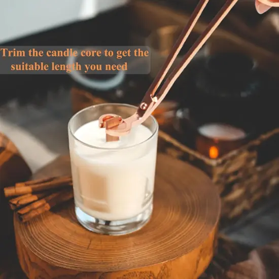 100pcs Wooden Candle Wicks 5.1 x 0.5 Inch, Smokeless Cherry Wood With Metal Clips and Glue Dots, Includes Wick Trimmer, Perfect for Candle Making Kit and Soy Wax Candlemaking {4}