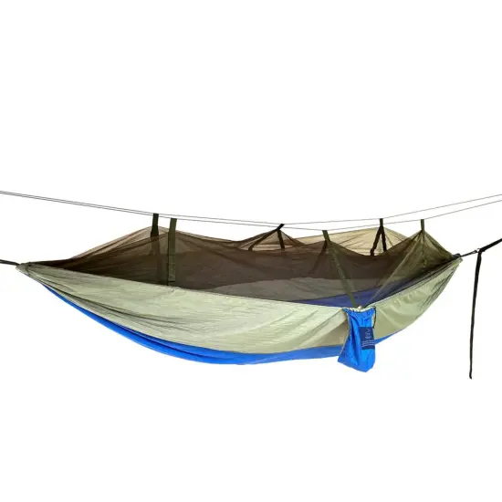 Hidden Wild Hidden Wild Travel Hammock with Bug Net - 9.75' - Blue {4}
