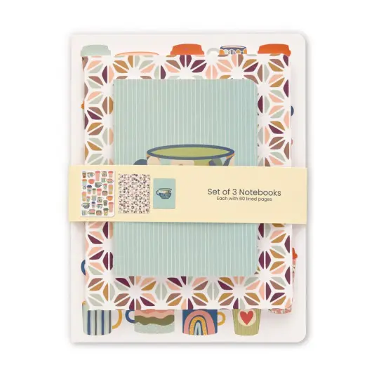 But First Coffee Stitched Notebook Set, Softcover Journal, Class Notebooks {4}