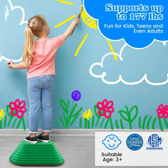 11-Piece Kids Stepping Stone Set with Non-Slip Edge for Balance and Motor Skill Development {4}