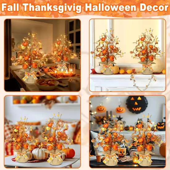 Lighted Fall Tree Tabletop Fall Decor with LED {5}
