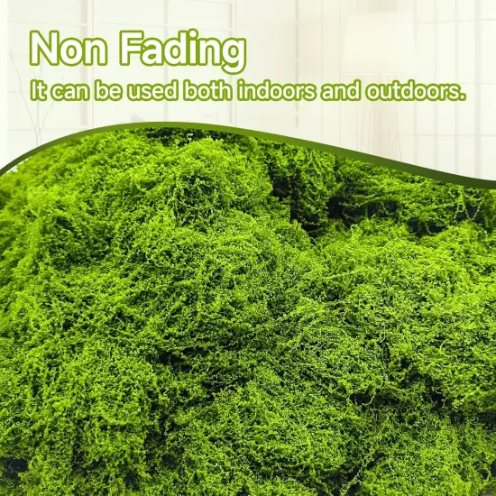 Fake Green Moss for Potted Plants Indoor, 5.3oz Artificial Moss for Crafts, Faux Moss Decor for DIY Decorative, Model Making, Walls, Glass Containers, Home {3}