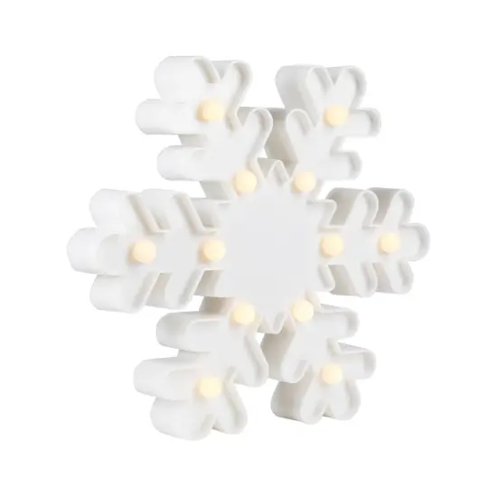 Northlight LED Lighted Snowflake Marquee Christmas Wall Art - 9.5"- White {5}