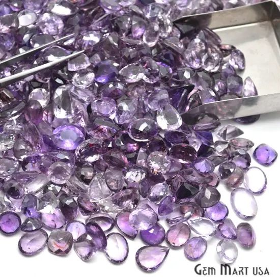 Amethyst Gemstone, 100% Natural Faceted Loose Gems, February Birthstone, 10-20mm, 100 Carats {3}
