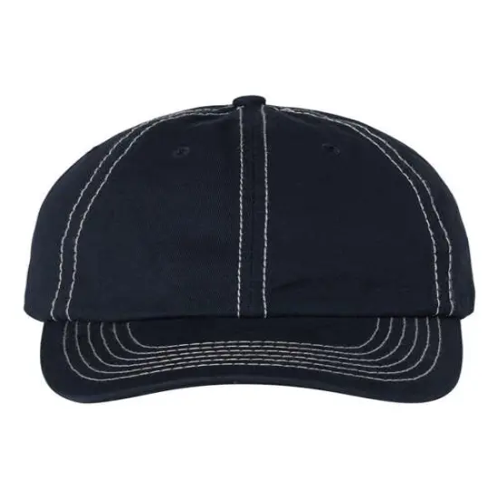 Valucap&reg; Classic Dad Hat Comfortable Relaxed Fit Navy/ Stone Stitch {1}