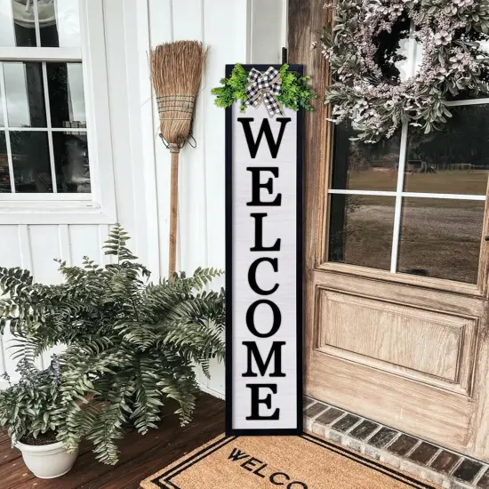 Outdoor Welcome Sign for Front Porch (Black) {5}