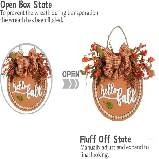 18 Inch Welcome Fall Wreath {4}