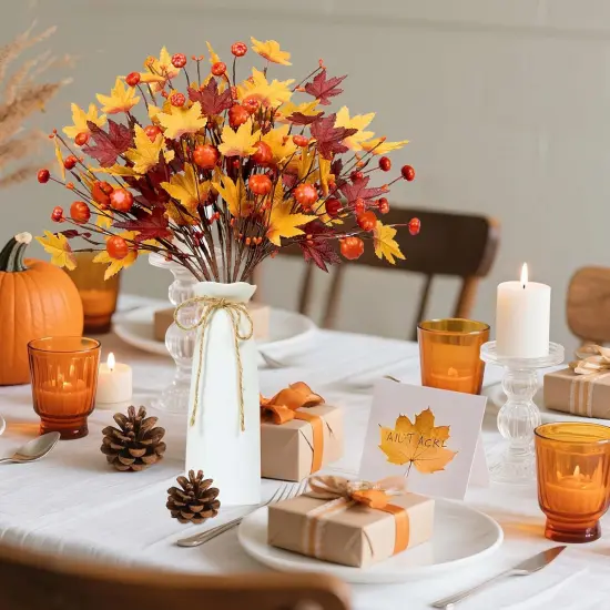10 PCS Fall Floral Picks for Dining Tables {5}