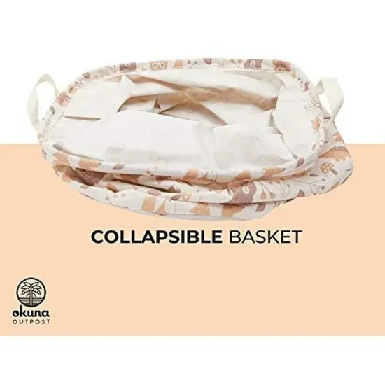 Okuna Outpost Collapsible Woodland Nursery Hamper with Handles (15.7 x 19.7 in) Multicolor {4}