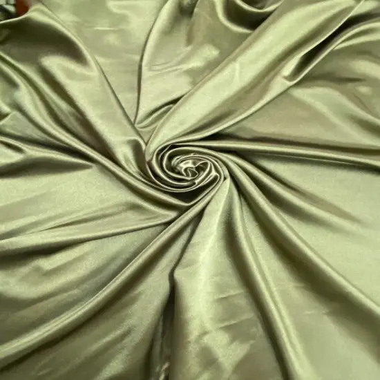 1 Yard Olive Crepe Satin Fabric Soft Shiny Double Sided Polyester 58 Inch Width {3}