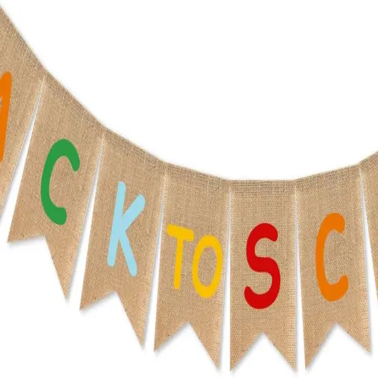 Burlap First Day of School Party Garland {1}