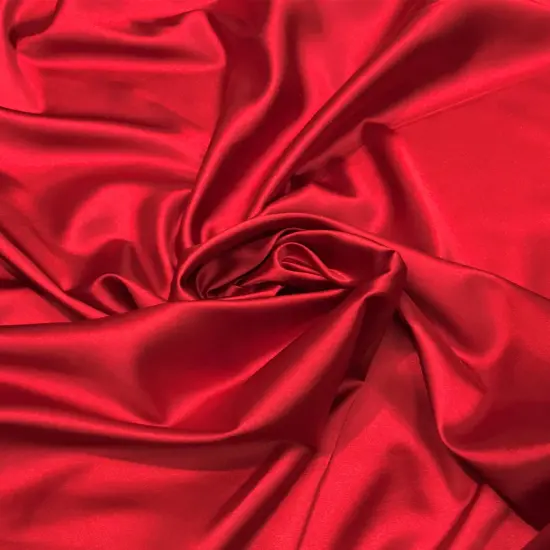 1 Yard Apple Red Stretch Charmeuse Fabric Shiny Lightweight Satin for Costumes Dressmaking 59&rdquo; Width {1}