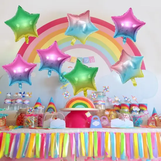 Gradient Color Star Foil Balloons {4}