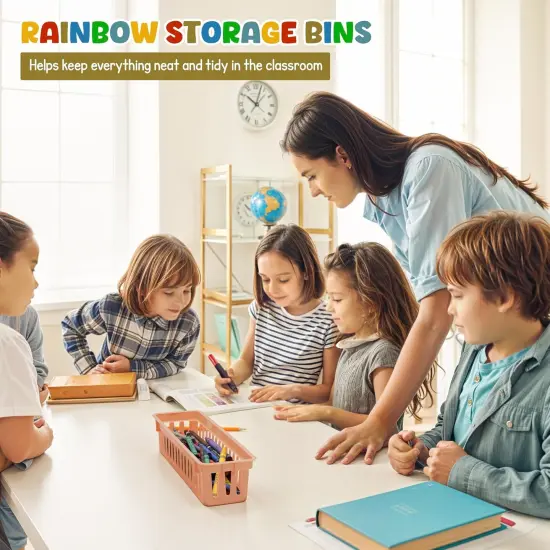 4E's Novelty 12 Pack Pencil Trays in Vibrant Boho Colors, Durable Pencils Tray, Stylish Pen Baskets, Fun Boho Colorful Pen Tray, Durable and Versatile Practical Pencil Trays for Students Supplies {5}