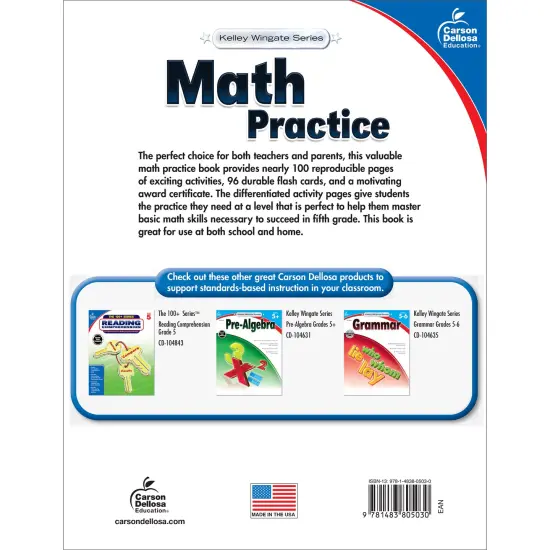 Carson Dellosa 5th Grade Math Workbook, Algebra, Word Problems, Place Value, Multiplication, Division, Fractions, Decimals, Geometry, and More, Classroom or Homeschool Curriculum {2}