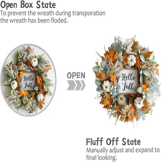 20 inch Thanksgiving Fall Wreath {3}