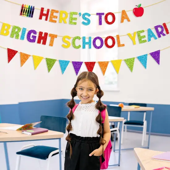 Glitter Here's To A Bright School Year Banner {3}
