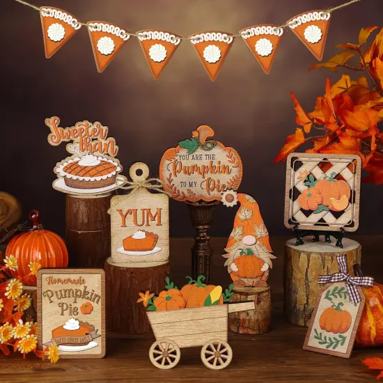 Set of 15 Fall Tiered Tray Decor Pumpkins {4}