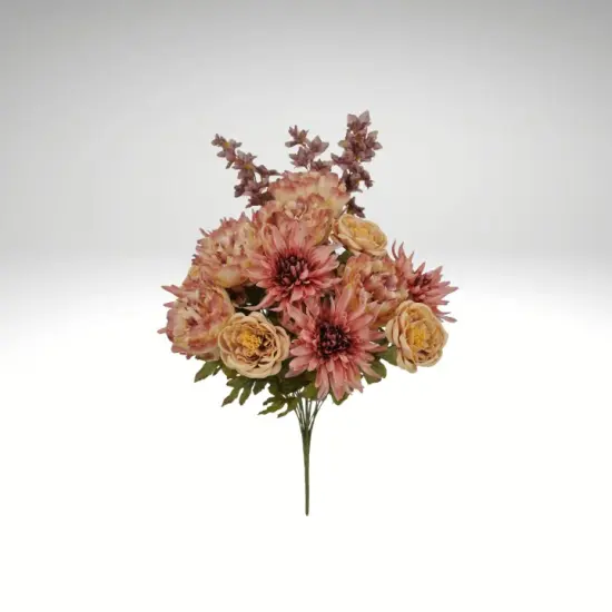 27" Mauve Artificial Peony Mum Rose Bush – Fall Faux Flower Stems-85205-MV {2}