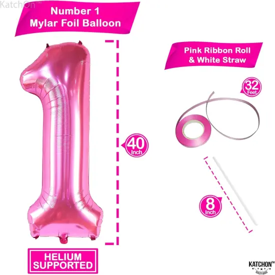 40 Inch | Number One Balloons for 1st Birthday {2}