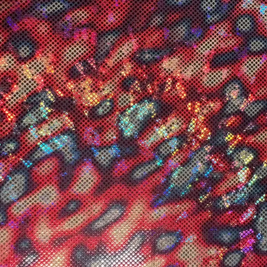 1 Yard Lava Hologram Foil Polyester Spandex Stretch Fabric for Cosplay Dancewear Crafts 57/58 Inch Width navy {4}