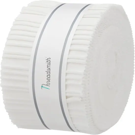 Threadsmith - Jelly Roll - 40 Strips 2.5x44 inches 100% Cotton (White) {1}