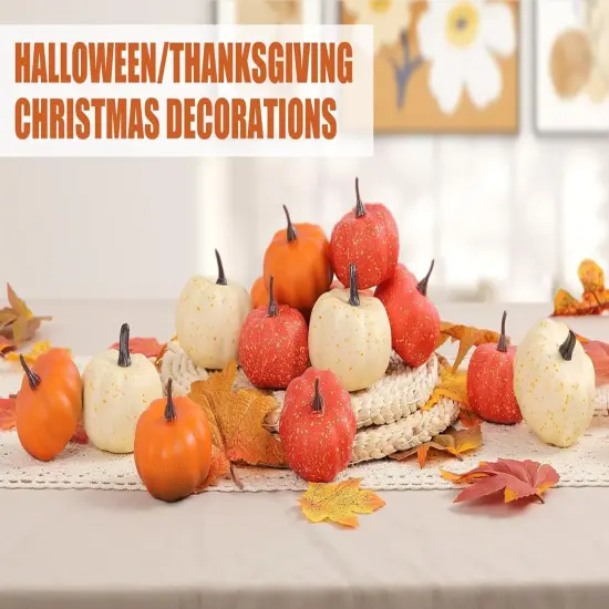 16PCS Realistic Mini Pumpkin Decor {2}