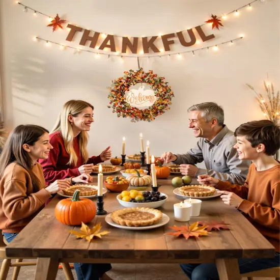 Autumn Artificial Wreath with Vibrant Leaves {3}