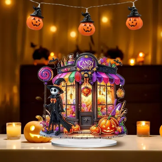 Tabletop Ornament DIY Diamonds Art Painting kit,Halloween Desktop,7.08x7.08 inch {2}